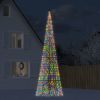 Christmas Tree Light on Flagpole 1534 LEDs Colorful 196.9"