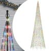 Christmas Tree Light on Flagpole 1534 LEDs Colorful 196.9"