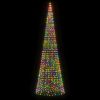 Christmas Tree Light on Flagpole 1534 LEDs Colorful 196.9"